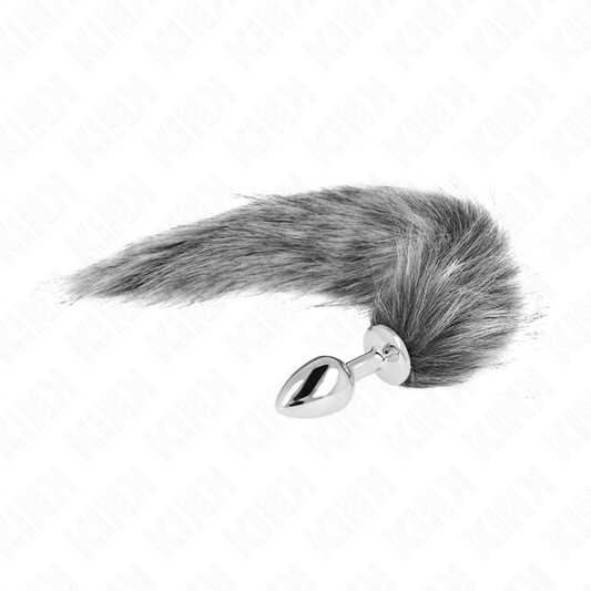 KINK - ANAL PLUG SIZE S 7 X 3 CM WITH SYNTHETIC TAIL 40 CM GREY - 1