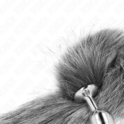 KINK - BUTT PLUG SIZE S 7 X 3 CM WITH SYNTHETIC TAIL 40 CM GREY