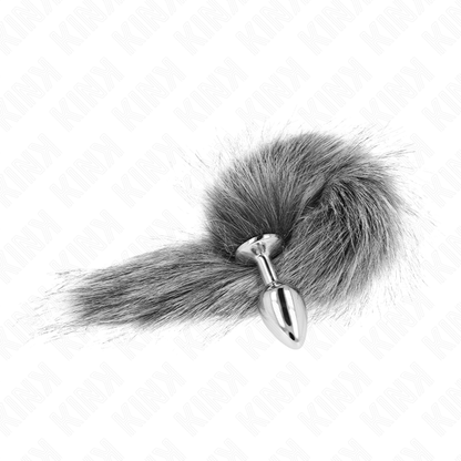 KINK - BUTT PLUG SIZE S 7 X 3 CM WITH SYNTHETIC TAIL 40 CM GREY