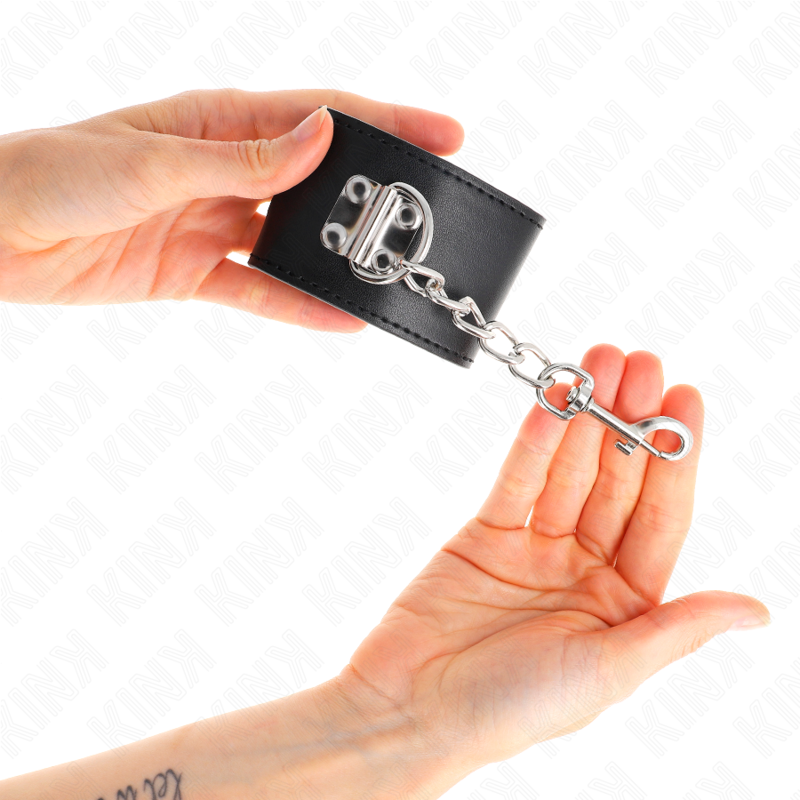 KINK - WRIST RESTRAINTS WITH PADLOCK CLOSURE BLACK ADJUSTABLE 16-23 CM X 5.5 CM - 3