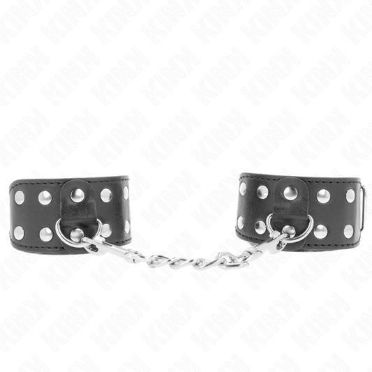 KINK - WRISTBANDS WITH DOUBLE LINE OF ADJUSTABLE STUDS BLACK - 1