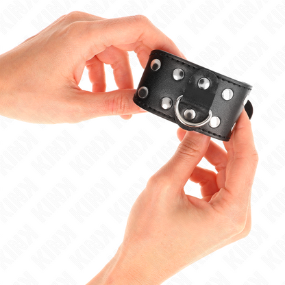 KINK - WRISTBANDS WITH DOUBLE LINE OF ADJUSTABLE STUDS BLACK - 3