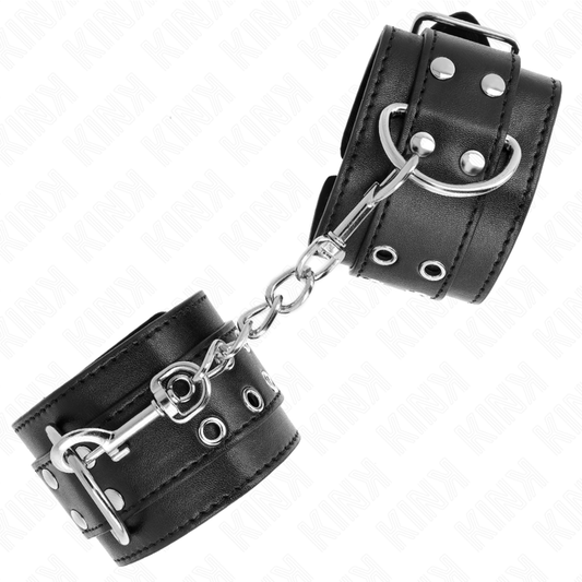 KINK - DOUBLE BUCKLE WRIST BANDS BLACK ADJUSTABLE 19-26 CM