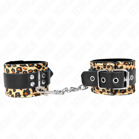 KINK - LEOPARD REAL LEATHER WRIST RESTRAINT ADJUSTABLE 18-29 CM X 5.5 CM - 1