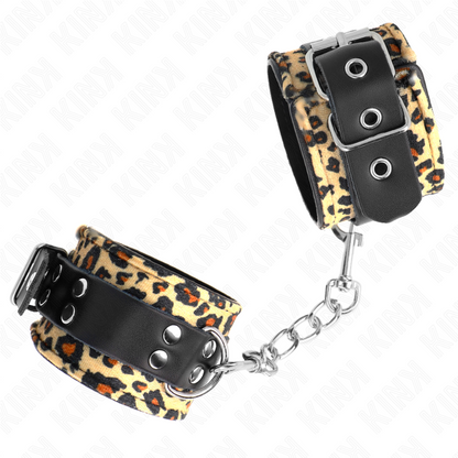 KINK - LEOPARD REAL LEATHER WRIST RESTRAINT ADJUSTABLE 18-29 CM X 5.5 CM - 2
