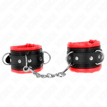 KINK - HEAVY WRIST RESTRAINTS WITH RED FUR LINED ADJUSTABLE 20-30 CM X 6 CM - 1