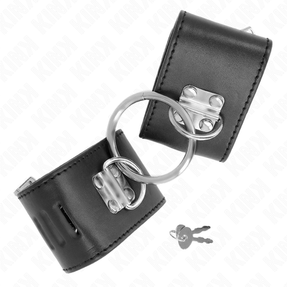 KINK - FIXED WRIST RESTRAINTS WITH RING AND PADLOCK CLOSURE BLACK ADJUSTABLE 16-23 CM X 5.5 CM - 1