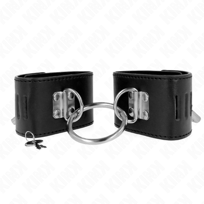 KINK - FIXED WRIST RESTRAINTS WITH RING AND PADLOCK CLOSURE BLACK ADJUSTABLE 16-23 CM X 5.5 CM - 4