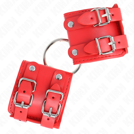 KINK - FIXED WRIST RESTRAINTS WITH RING AND STUDS ADJUSTABLE RED 17-22 CM X 6.5 CM - 1