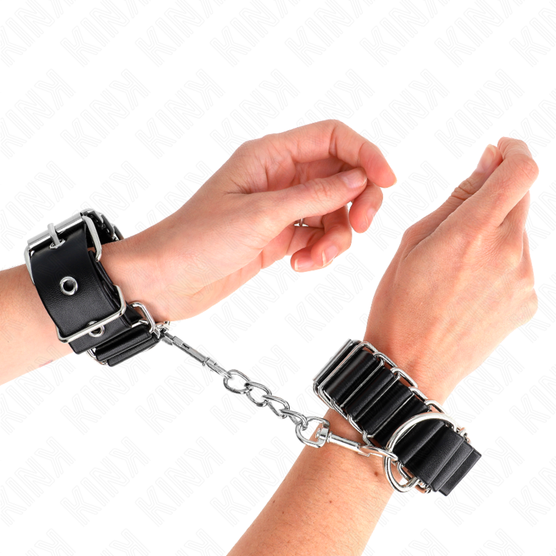 KINK - HINGE-LIKE THIN WRIST RESTRAINTS BLACK ADJUSTRABLE 16-22 CM X 3.5 CM - 4