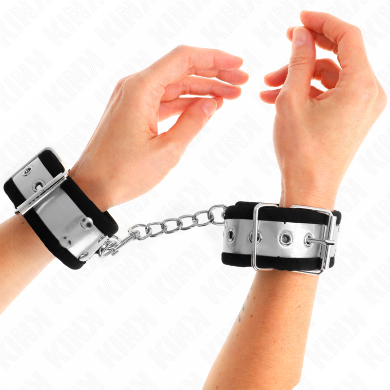 KINK - THIN WRIST RESTRAINTS BLACK / SILVER 30 X 4 CM - 4