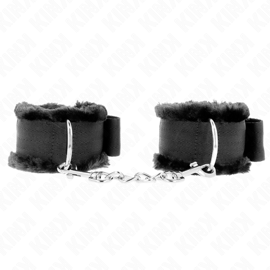 KINK - FURRY LINED WRIST RESTRAINTS BLACK ADJUSTABLE 17-31 CM X 7 CM - 1