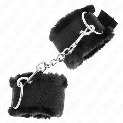 KINK - ADJUSTABLE BLACK FUR LINED WRIST REST 17-31 CM X 7 CM