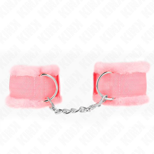 KINK - FURRY LINED WRIST RESTRAINTS PINK ADJUSTABLE 17-31 CM X 7 CM - 1