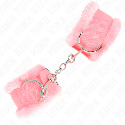 KINK - FURRY LINED WRIST RESTRAINTS PINK ADJUSTABLE 17-31 CM X 7 CM - 2