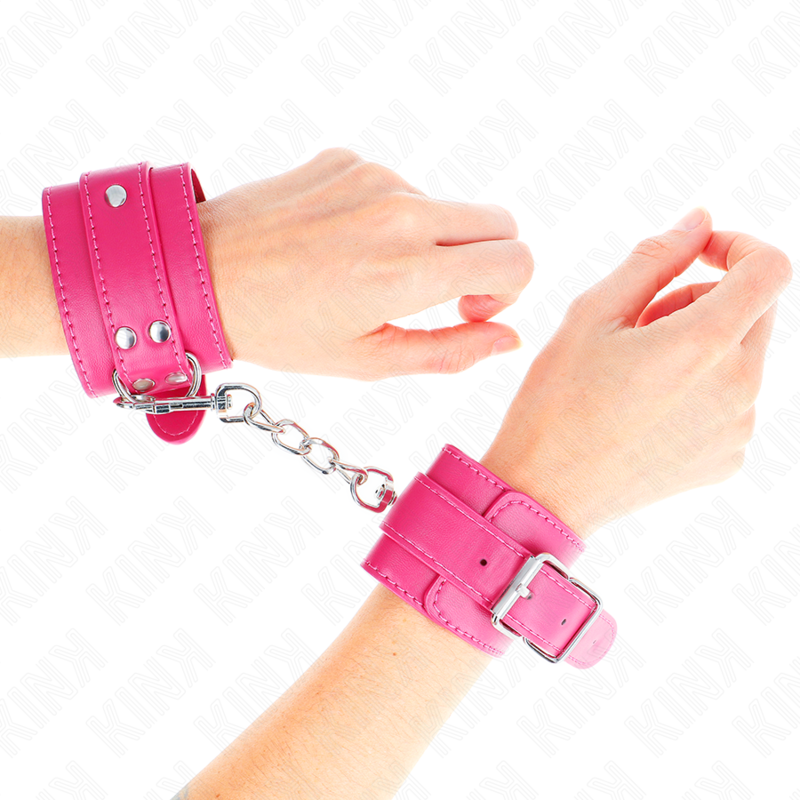 KINK - WRIST RESTRAINTS RASPBERRY ROSE WITH RASPBERRY ROSE LINING ADJUSTABLE 20-28 CM X 5.5 CM - 4