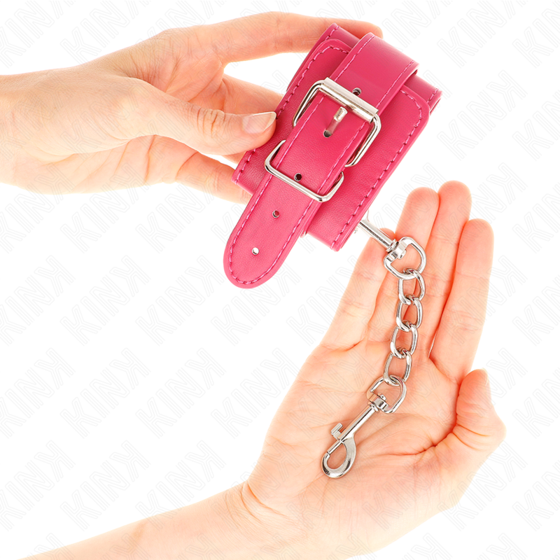 KINK - WRIST RESTRAINTS RASPBERRY ROSE WITH RASPBERRY ROSE LINING ADJUSTABLE 20-28 CM X 5.5 CM - 3