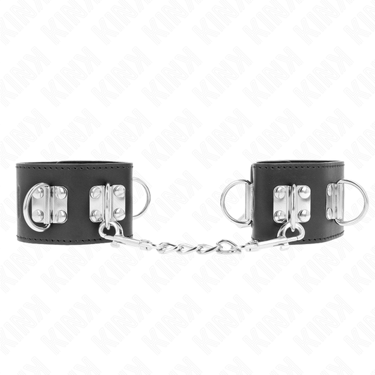 KINK - MULTIPOSITION WRIST RESTRAINTS WITH PADLOCK CLOSURE BLACK ADJUSTABLE 16-23 CM X 5.5 CM - 1