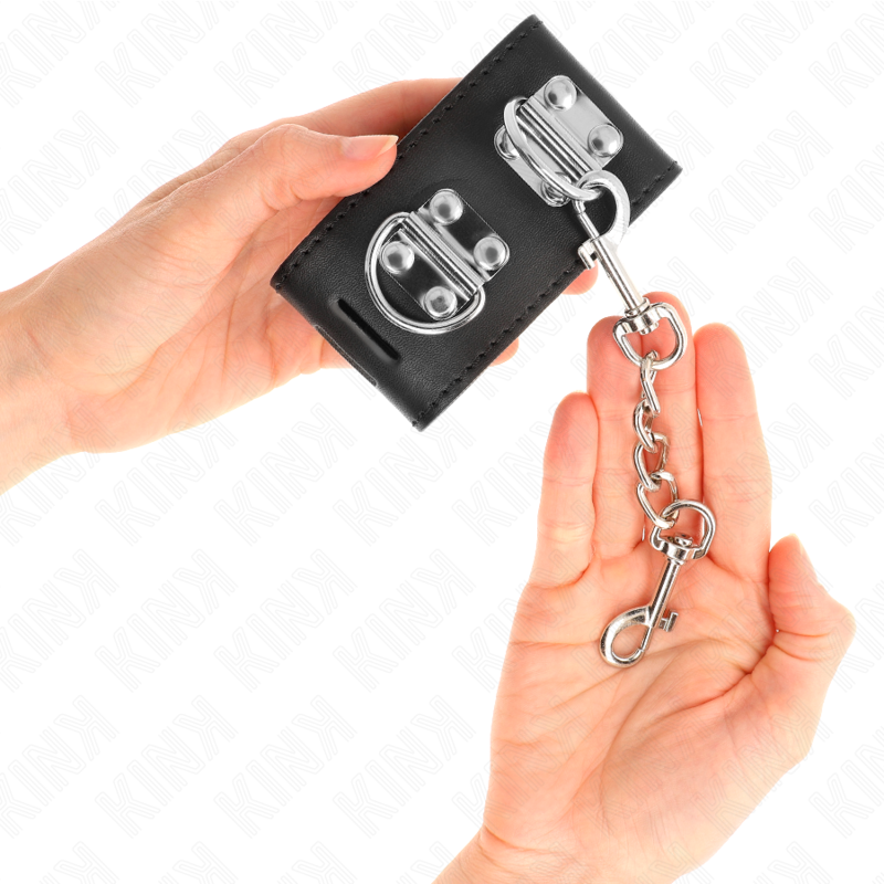 KINK - MULTIPOSITION WRIST RESTRAINTS WITH PADLOCK CLOSURE BLACK ADJUSTABLE 16-23 CM X 5.5 CM - 3