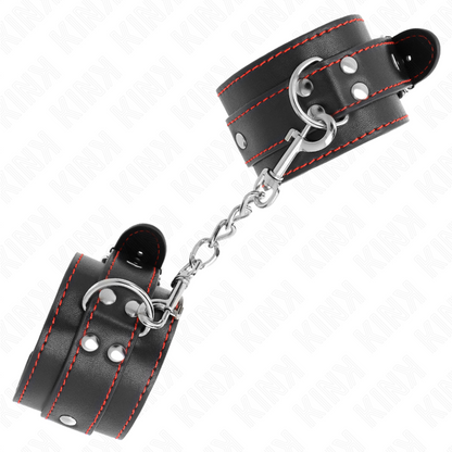 KINK - WRIST RESTRAINTS BLACK WITH RED LINING ADJUSTABLE 20-28 CM X 5.5 CM - 2