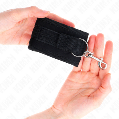 KINK - NYLON BIND HOOK&LOOP WRIST RESTRAINTS BLACK MODEL 2 ADJUSTABLE 18-35 CM X 6 CM - 2