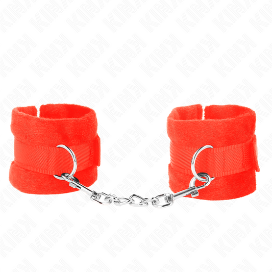 KINK - BEGINNER FUR HAND CUFFS RED 30 X 7 CM - 1