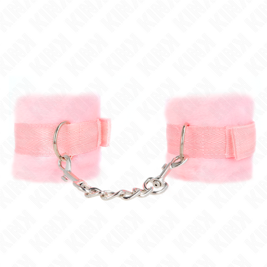 KINK - BEGINNER FUR HAND CUFFS PINK 30 X 7 CM - 1