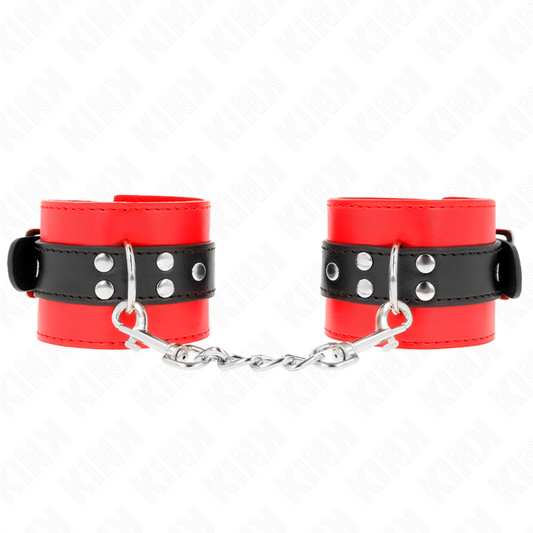 KINK - WRIST RESTRAINTS RED WITH BLACK BELT ADJUSTABLE 17-28 CM X 6 CM - 1