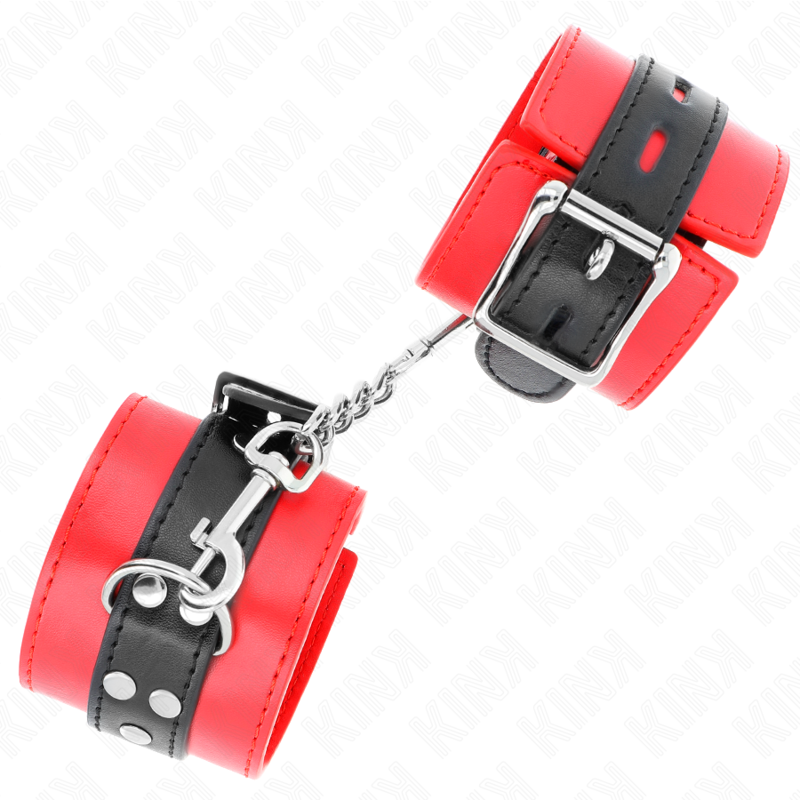 KINK - WRIST RESTRAINTS RED WITH BLACK BELT ADJUSTABLE 17-28 CM X 6 CM - 2
