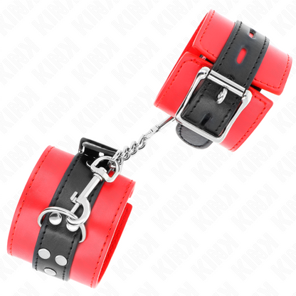 KINK - WRIST RESTRAINTS RED WITH BLACK BELT ADJUSTABLE 17-28 CM X 6 CM - 2