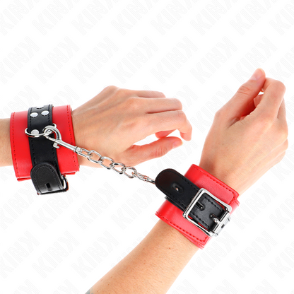 KINK - WRIST RESTRAINTS RED WITH BLACK BELT ADJUSTABLE 17-28 CM X 6 CM - 4