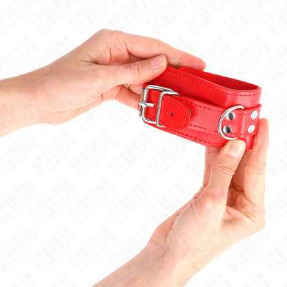KINK - ATTACHES DE POIGNET SIMPLES ROUGES RÉGLABLES 20-23 CM X 5,5 CM