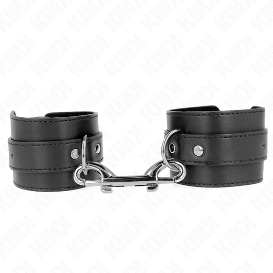KINK - WRIST RESTRAINTS-SINGLE RIVET ROW AND BIG BUCKLE BLACK ADJUSTABLE 17-28 CM X 5 CM - 1