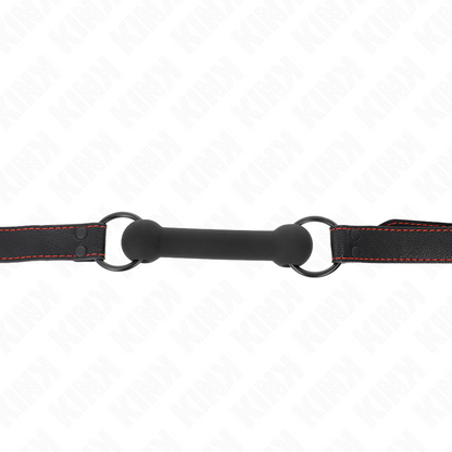 KINK - BONE GAG WITH ADJUSTABLE BLACK FAUX LEATHER STRAP 41-57 CM
