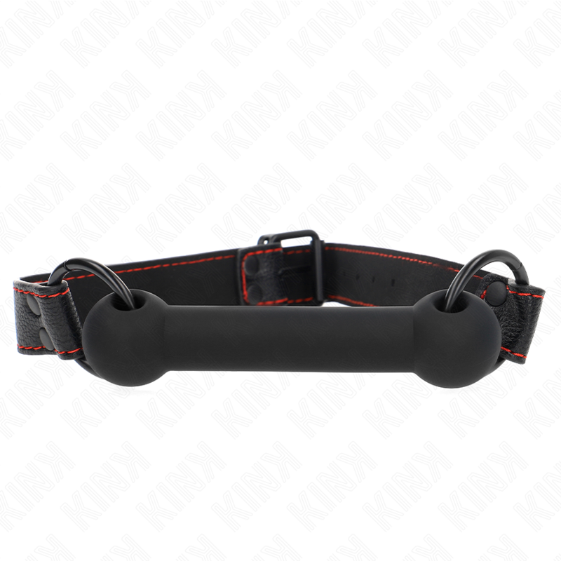 KINK - BONE GAG WITH LEATHERETTE STRAP BLACK ADJUSTABLE 41-57 CM - 4