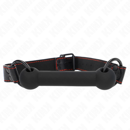 KINK - BONE GAG WITH LEATHERETTE STRAP BLACK ADJUSTABLE 41-57 CM - 4