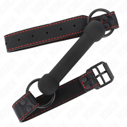 KINK - BONE GAG WITH LEATHERETTE STRAP BLACK ADJUSTABLE 41-57 CM - 2