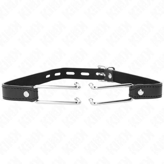 KINK - METAL HOOK GAG 11.5 CM WITH LEATHERETTE STRAP ADJUSTABLE 39-58 CM X 2 CM - 1