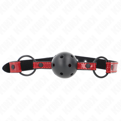KINK - SHINY LEATHERETTE BALL 4.5 CM GAG 63.5 X 2 CM ADJUSTABLE 41 X 59 CM - 1