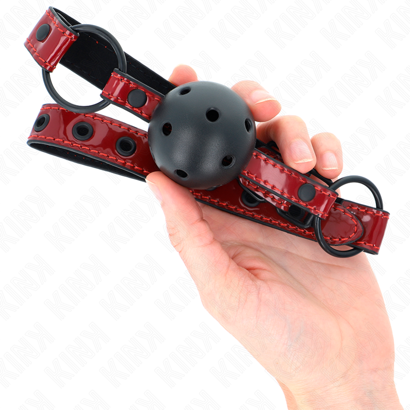 KINK - SHINY LEATHERETTE BALL 4.5 CM GAG 63.5 X 2 CM ADJUSTABLE 41 X 59 CM - 4
