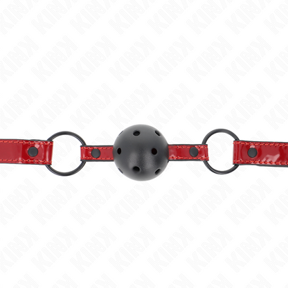 KINK - SHINY LEATHERETTE BALL 4.5 CM GAG 63.5 X 2 CM ADJUSTABLE 41 X 59 CM - 3