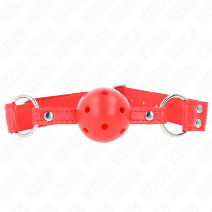 KINK - COMPLETE RED HOLLOW HARD BALL GAG 62 x 2 CM - 1
