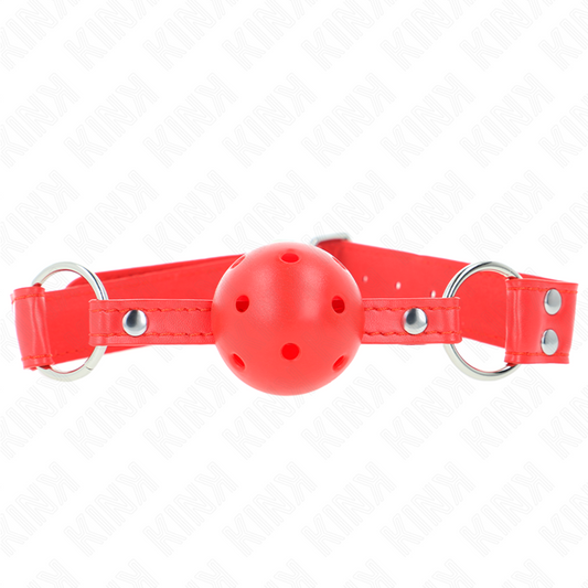 KINK - COMPLETE RED HOLLOW HARD BALL GAG 62 x 2 CM - 1