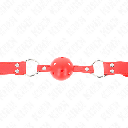 KINK - BALL GAG COMPLETE RED HARD HOLLOW 62 x 2 CM