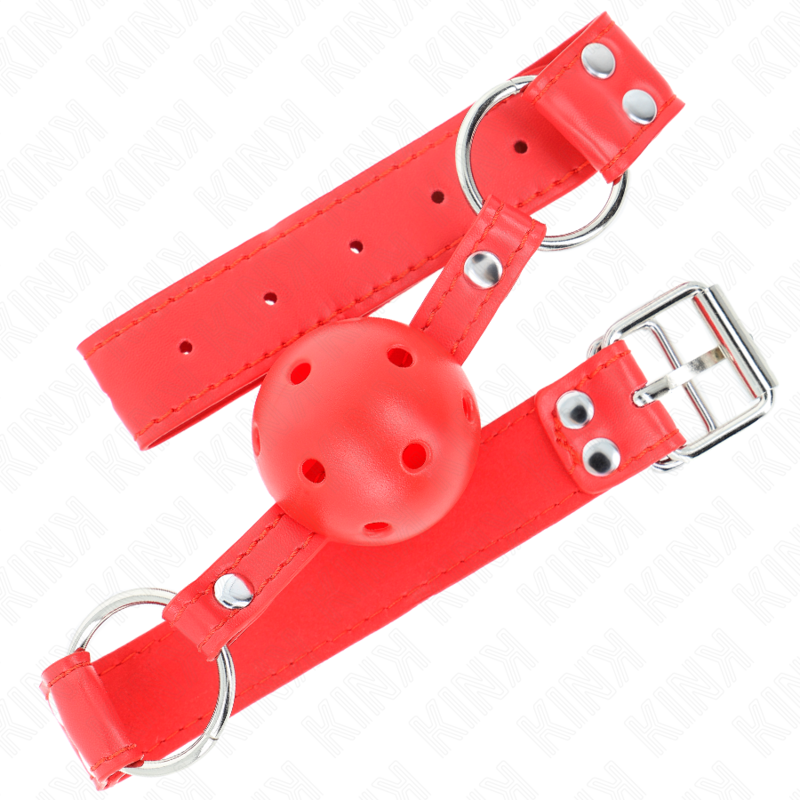 KINK - COMPLETE RED HOLLOW HARD BALL GAG 62 x 2 CM - 2