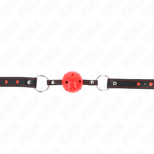 KINK - HOLLOW HARD RED BALL GAG MODEL 2 65 x 2.5 CM - 1