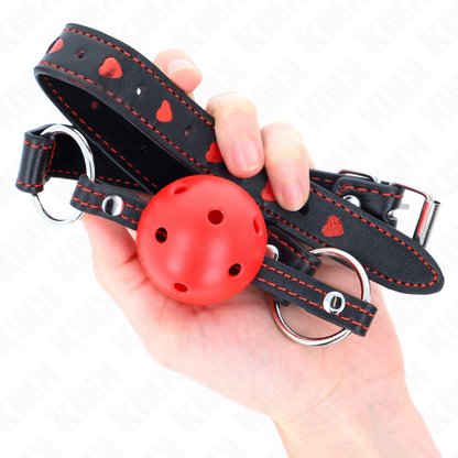 KINK - HOLLOW HARD RED BALL GAG MODEL 2 65 x 2.5 CM - 2