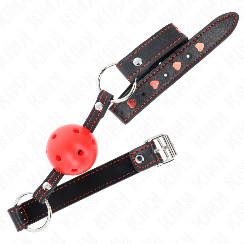 KINK - HOLLOW HARD RED BALL GAG MODEL 2 65 x 2.5 CM - 3