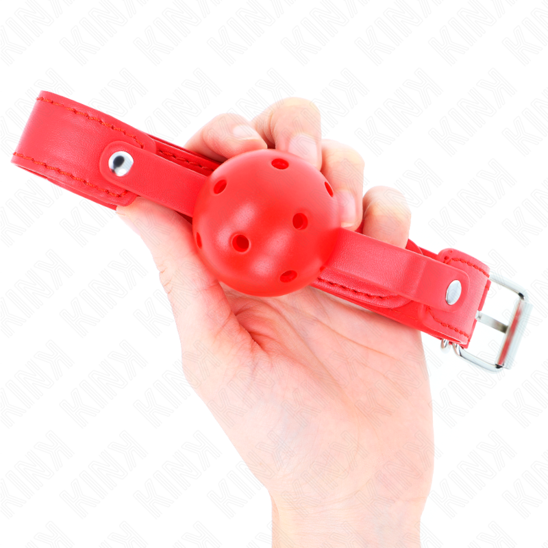 KINK - RED BREATHABLE BALL 4.5 CM GAG 65 x 2.5 CM - 2
