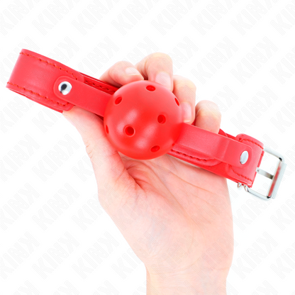 KINK - RED BREATHABLE BALL 4.5 CM GAG 65 x 2.5 CM - 2